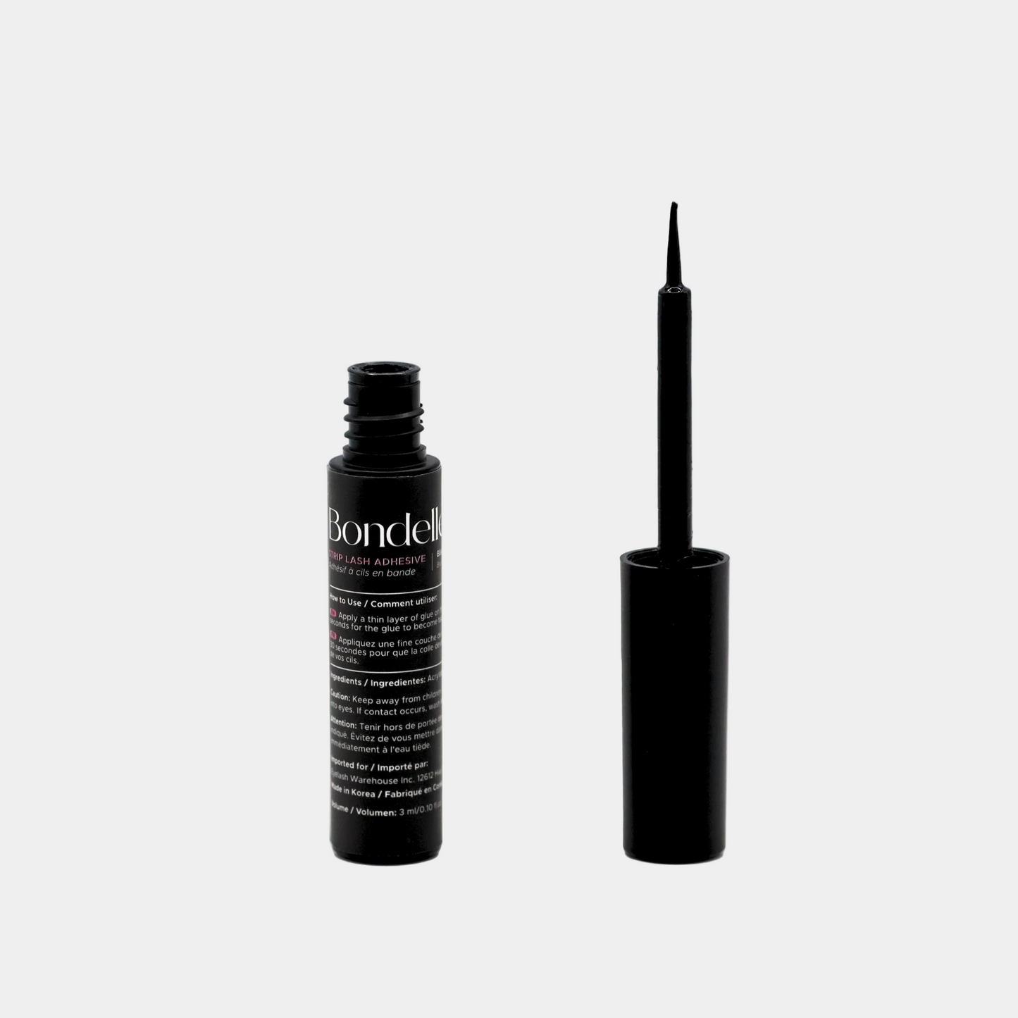 black strip lash adhesive open cap view