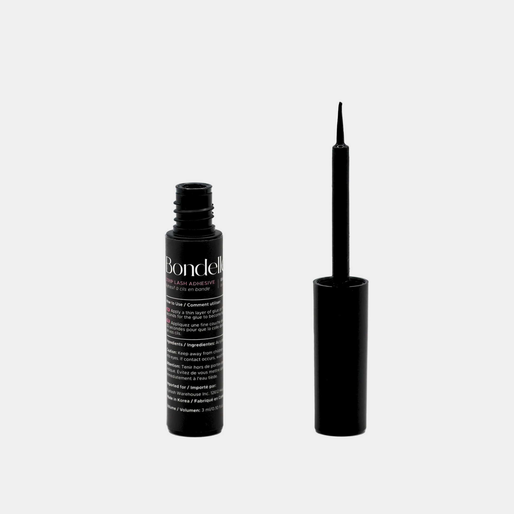 black strip lash adhesive open cap view