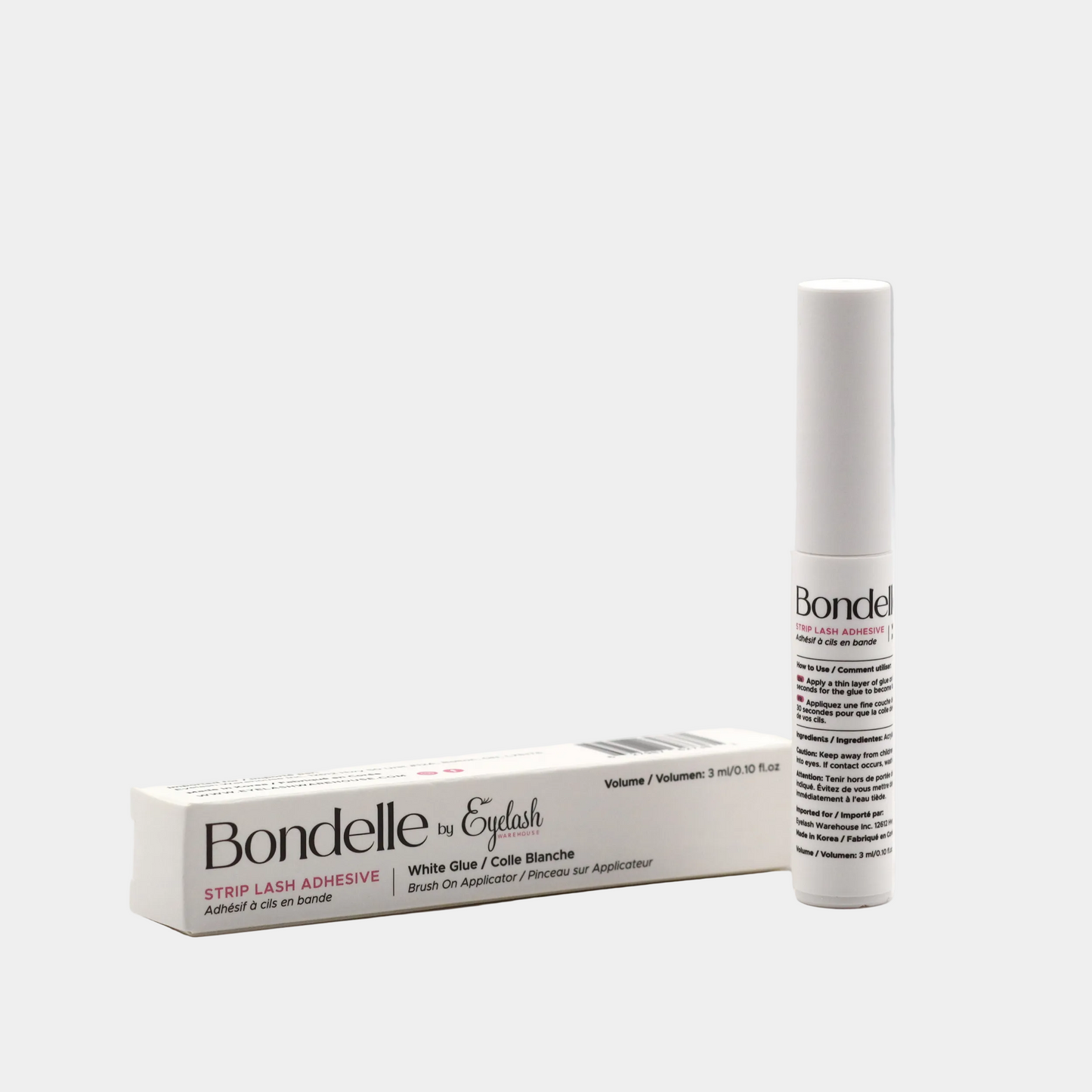 Strip lash adhesive 3mL – front view of bottle with packaging