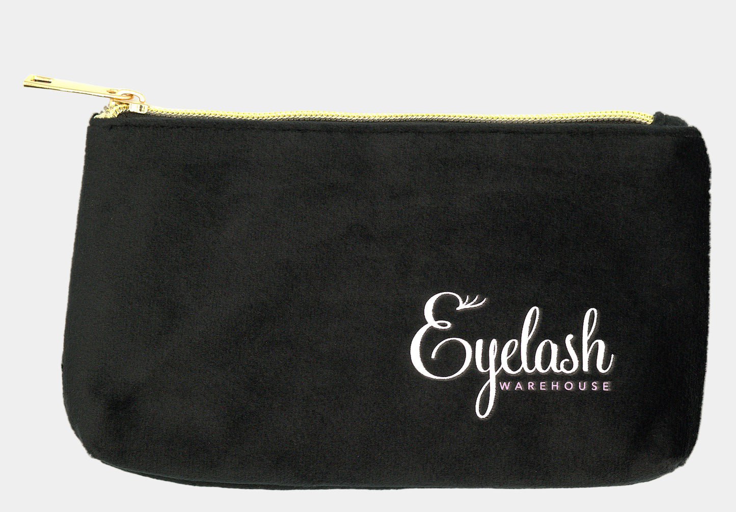 Velvet travel pouch for lash accessories – front view