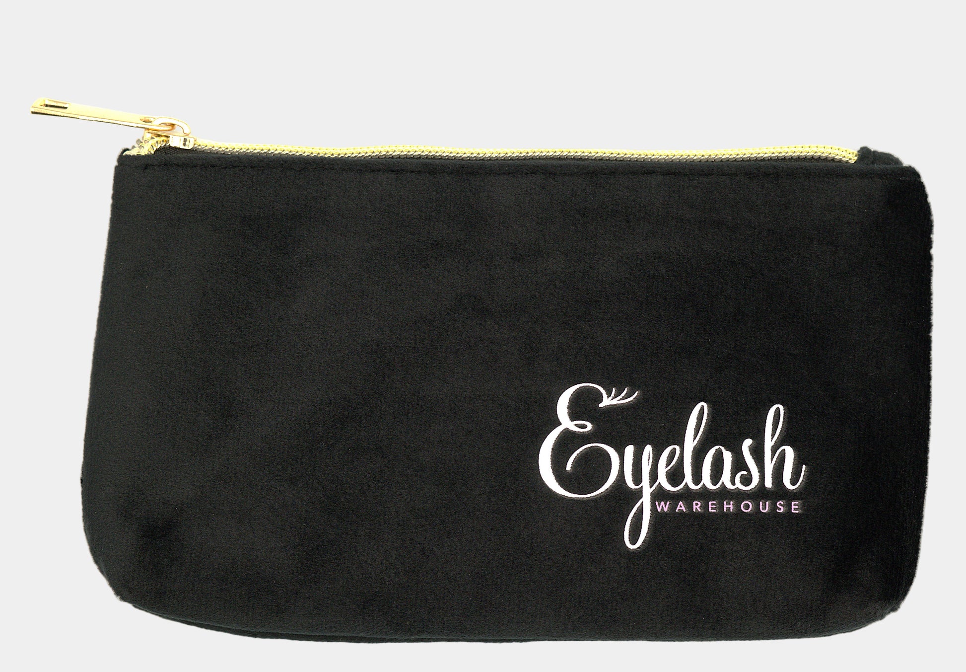 Velvet travel pouch for lash accessories – front view